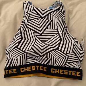 Chestee Black and White Sports Bra